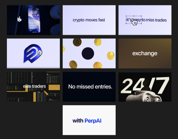 Key animation scenes from the PerpAI explainer